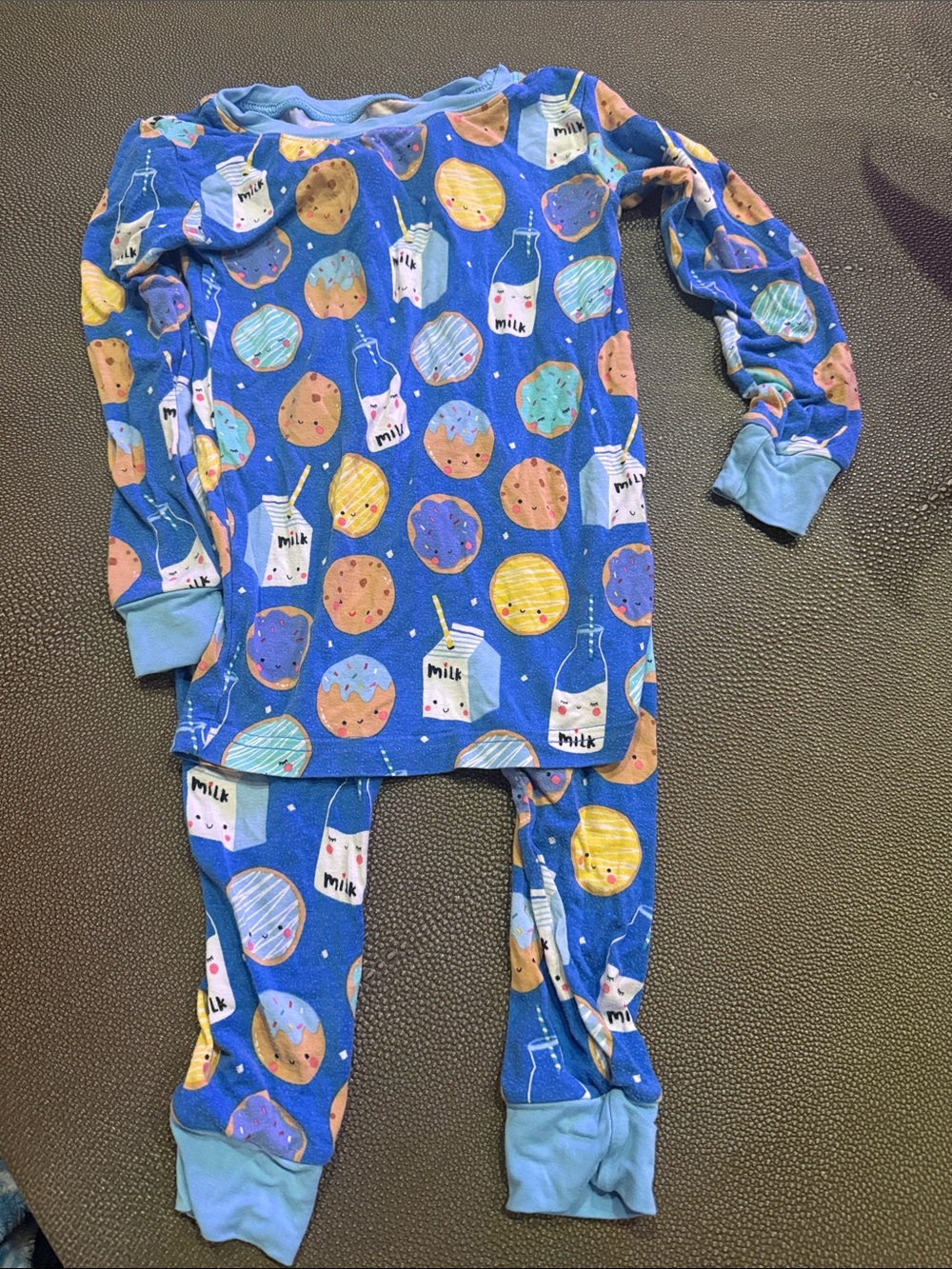 Little Sleepies Blue and Cream Milk & Cookies Pajama Set